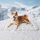 Bedsure Cooling Mat for Large Dogs – 35x23 Thin Washable Cooling Pet Pad for Puppy, QMAX>0.5, Portable Kennel Puppy Bed for Summer, Non-Slip Summer Crate Pad for Big Dog Up to 50 lbs