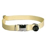 Yellow Dog Design Premium Dog Collar - Southern Dawg Seersucker Yellow - Small 10"-14", 3/4" Wide