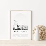 Sioux City Wall Art, Sioux City Poster Print, Photo Wall Hanging Black And White Iowa 139 Poster Travel Print Photo