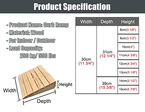 Rampas de madera para bordillo para autos y motos miniatura 7