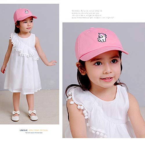 Julerwoo Kids Girls Unicorn Baseball Cap Pink Cotton Sun Hat For 3-12Y (Pink Unicorn) #TOP6