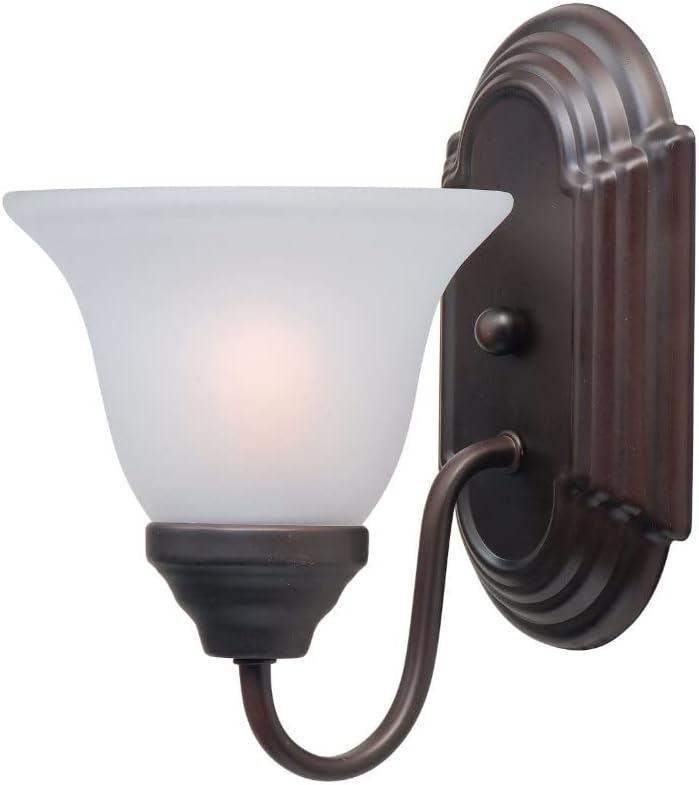 Maxim Lighting Essentials 1-Light Wall Sconce | Rubbed Bronze Finish | Transitional Wall Sconce | Ideal for Hallways, Bedrooms & Bathrooms | 8011FTOI