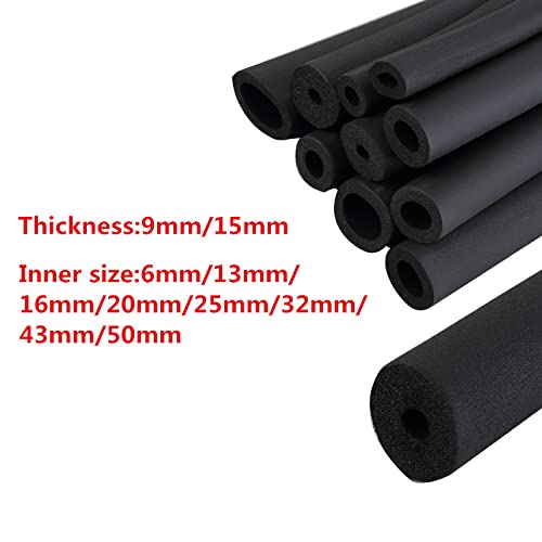 1.8M de longitud Diámetro interno Espesor PPR Tubo de aislamiento térmico B1 Espuma de esponja Tubo de goma Interior 6/13/16/20/25/32 / 43mm * 9mm-Interior 32mm, 9mm
