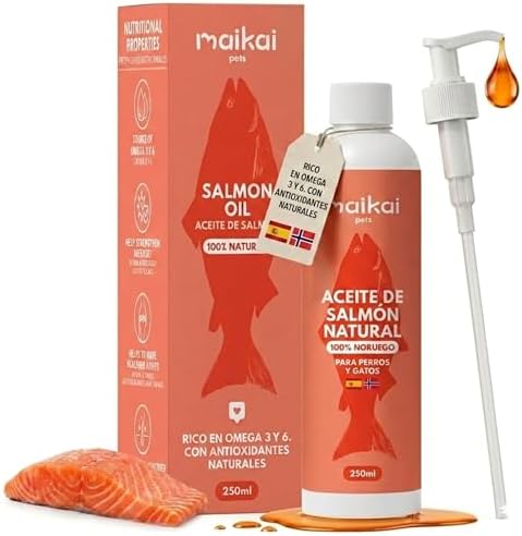 MAIKAI 100% Natural Salmon Oil for Dogs and Cats 250ml Rich in Om...