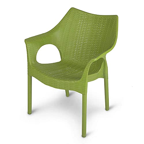 Image of Supreme Cambridge Heavy Plastic Chair Chair for Indoor and Outdoor Use(Colour: Mehandi Green; Set of 2 Chairs)