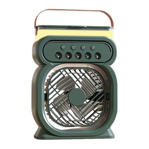 Ventilador de nebulización recargable, ventilador de nebulización | Ventilador de aire acondicionado portátil con niebla | Aparato de enfriamiento nocturno Ajustable 7 colores Luz nocturna de 450 ml d