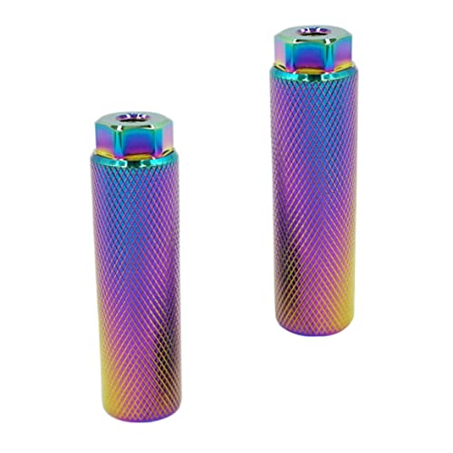 AEIOFU Bike Pegs Anti Skid Aluminum Alloy Foot Pegs Fits 3/8 inch Axles Colorful 1Pair Anti Skid Pegs Aluminum Alloy Bike Pegs Mountain Bike Pegs Bike Foot Pegs
