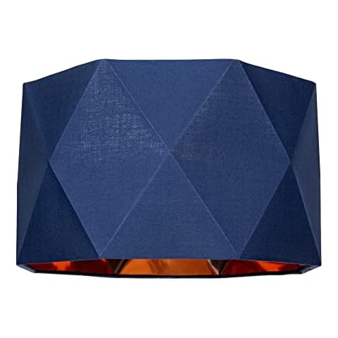 Pantalla de algodón azul marino de 12" con efecto de metal de cobre cepillado Cover