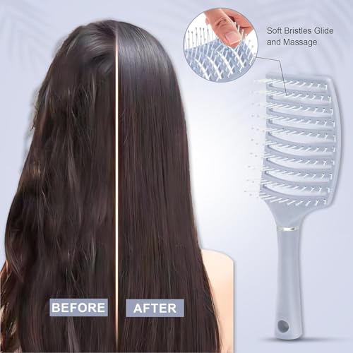 Image of KIMEE Detangling Hair Brush for Women and Men, Painless Curly and Straight Hair Brush for Wet or Dry Hair, Ergonomic Hairbrush Comb for Home, Salon, and Personal Use (Pink)