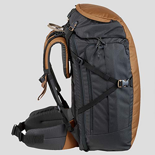 Image of Forclaz 8554567 Trekking Travel Backpack Pipe Travel 100 Camel, 60 litres