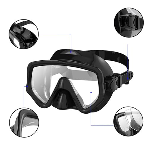 Snorkel de buceo adultos con gafas panorámicas y cubierta facial de silicona 5