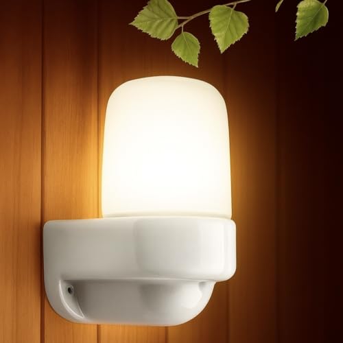 Su Geçirmez Banyo ve Sauna Duvar Lambası, Beyaz, E27 Soket, Modern Tasarım, IP sınıfı: IP54