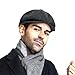 Men's Fashion Octagonal Hat,Vintage Newsboy Ivy Cabbie Hunting Cap for Boyfriend,Black,XL