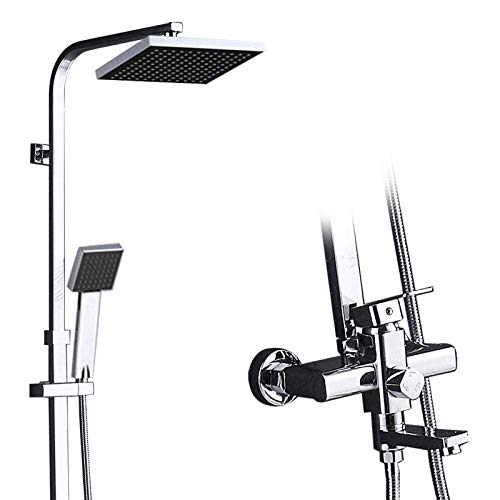 Ensemble de douche effet de pluie avec douchette chrome pour douche et bain