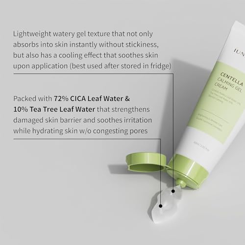iUNIK IUNIK Centella Gel-crème apaisant végétalien non collant pour le visage Peaux sensibles grasses et sèches à tendance acnéique Hydratant à base de plantes - Centella 70% d'eau d'arbre à thé 10 – vue 4