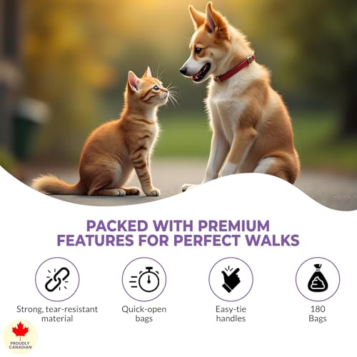 Image of Dogz & Dudez, Poop Bag for Dogs Lavender Scented 180 Bag Counts - Leakproof, Easy Tie, Fresh Lavender Scent - 12 Rolls x 15 Bags - 4 Months Pack