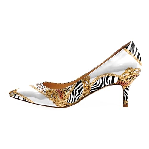 Image of Reindee Lusion Womens Low Kitten Comfortable High Heels Music Note Printed Closed Toe Sexy Pumps Shoes