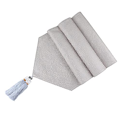 Chemin de table mariage gris jacquard de qualité supérieure 35x200cm