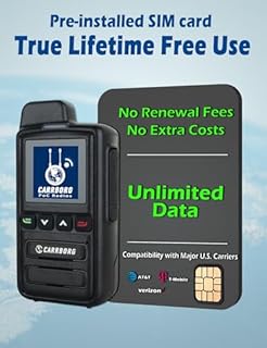 Lifetime Free Nationwide Long Range Walkie Talkies Unlimited Range Global 4G PoC with Earpiece, Portable Two Way Radios for Adults Family, Logistics, Company, Truck Fleet with Sim Card (2 Pack)