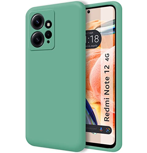 Tumundosmartphone Silicone Liquid Ultra Soft Case for Xiaomi Redmi Note 12 4G Green, Grundschale