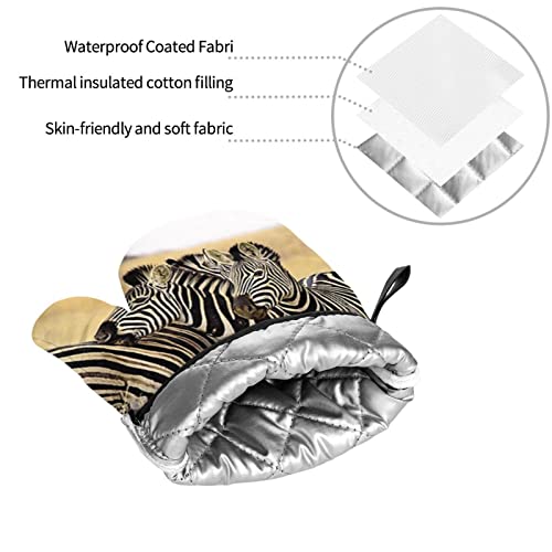 African Animals Print Oven Mitts Potholders Set Heat Resistant Oven Mitts Gloves Potholder For Cooking Grilling (4-Piece Set) #TOP7