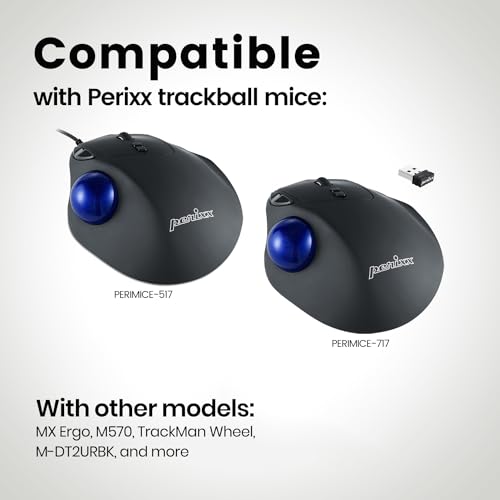 Image of Perixx PERIPRO-303GB Small Trackball 34mm Replacement Ball for Perimice and M570 Elecom Kensington Glossy Blue (18025)