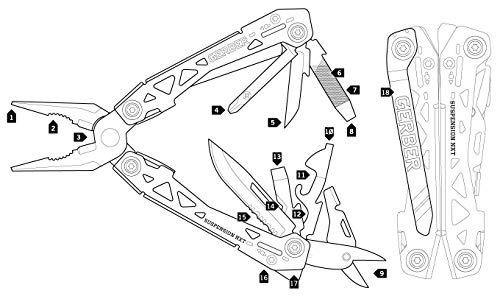 Gerber Blades 31-003345 Suspension Nxt Multi-Tool Stainless Steel Handles Blister Pack #TOP4
