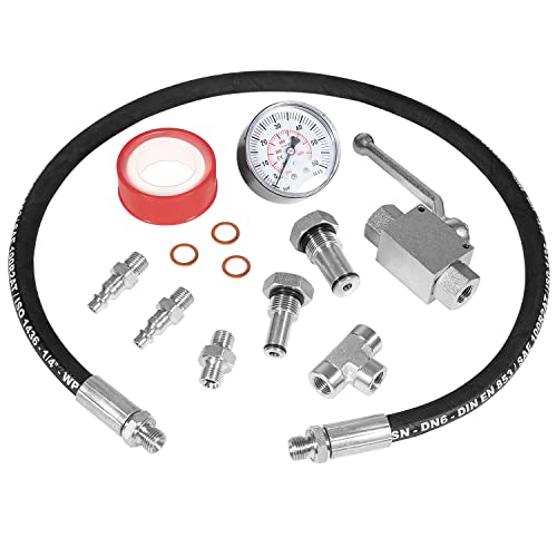 Camoo For Ford 6.0L-7.3L Powerstroke High Pressure Oil System Ipr Air Test Tool Special Kit With 6.0 Icp Fitting & 7.3 Icp Fitting, Gauge Air Meter #TOP5