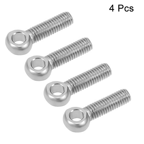 Image of uxcell M8 x 30mm Machinery Shoulder Swing Lifting Eye Bolt 304 Stainless Steel Metric Thread 4pcs