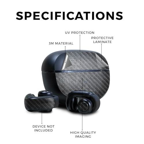 Image of Carbon Fiber Skin Compatible with Bose Ultra Open Earbuds - Scratched Up - Premium 3M Vinyl Protective Wrap Decal Cover - Easy to Apply | Crafted in The USA by MightySkins