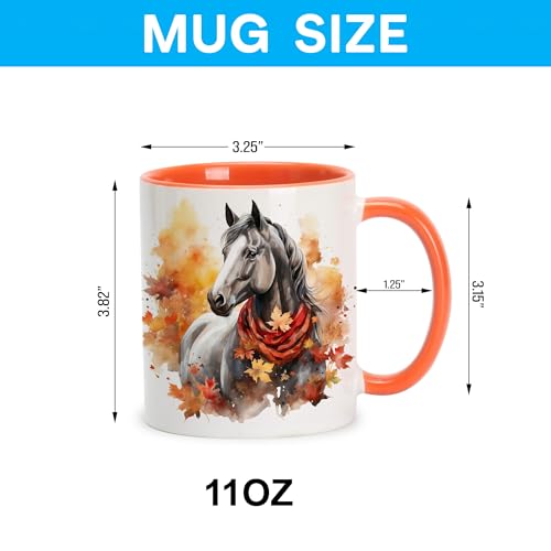 Taza de Cerámica 11oz con Diseño de Caballo para Otoño miniatura 4