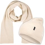 molti zestaw czapka i szalik dla kobiet – 100% wełna merino, OEKO-TEX® Standard 100 | Czapka i szalik, ciepły, oddychający i hipoalergiczny | Rozmiary: czapka 55–60 cm, szalik 204x24 cm Wybór kolorów