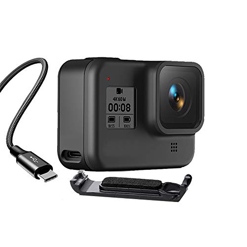 Lupholue Lightweight Replacement Side Door Protective Cover Charging Port Adapter for GoPro Hero 8