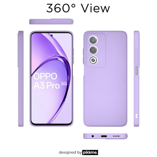 Image of Outlouders Back Cover for Oppo A3 Pro 5G | Camera Protection | Durable Soft Matte Silicone Bumper Case (Purple)