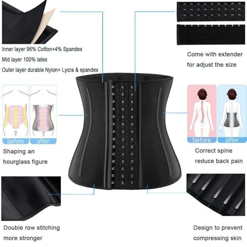 Image of ECOWALSON Waist Trainer for Women - 9 /25 Steel Bones & Additional Extender Cincher Corset for Hourglass body Shaper
