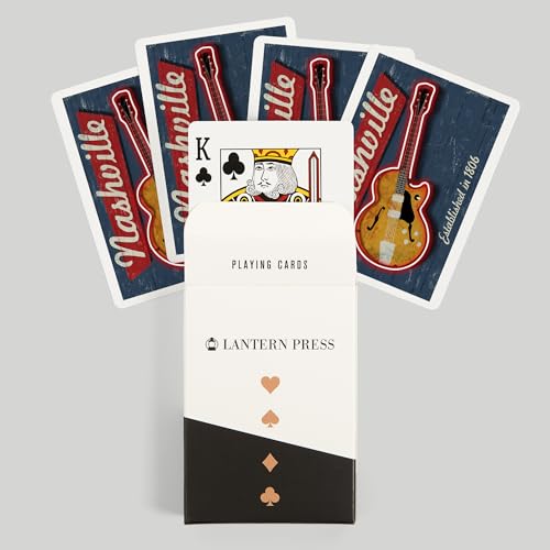 Lantern Press naipes póker vintage guitarra Tennessee miniatura 6