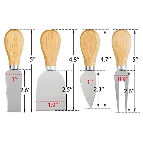 Yxchome 8541909850 4 Cheese Knives Set - Cheese Knife,Cheese Fork,Cheese Slicer,Butter Knife - Mini Premium Stainless Steel Cheese Knife Set thumb #1