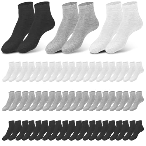 50 Pairs Mens Thin Quarter Ankle Socks Breathable Cushion Socks Athletic Running Ankle Crew Sock