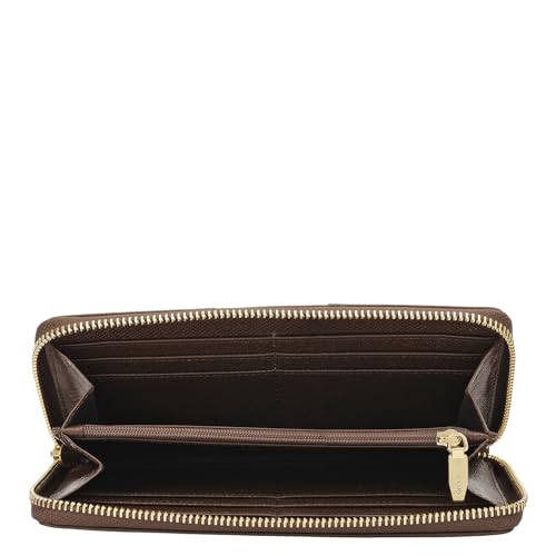 Image of Da Milano Premium Leather Wallet for Women | Multi Compartment Travel Wallet - Chocolate Brown
