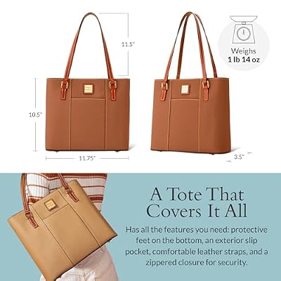 Dooney & Bourke Women's Lexington Tote in Pebble Grain Leather, Handbag with Long Leather Shoulder Straps
