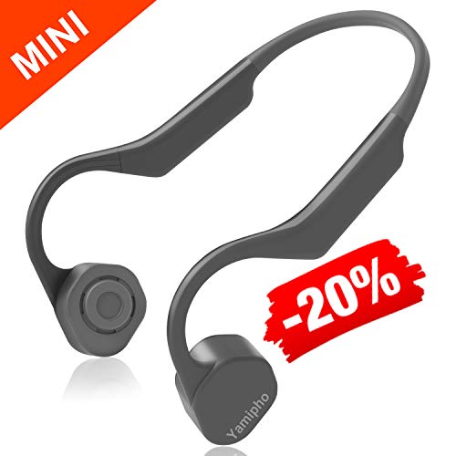 Mini Bone Conduction Headphones, Yamipho Bluetooth 5.0 Open-Ear Wireless Sports Headsets, 0.88 oz