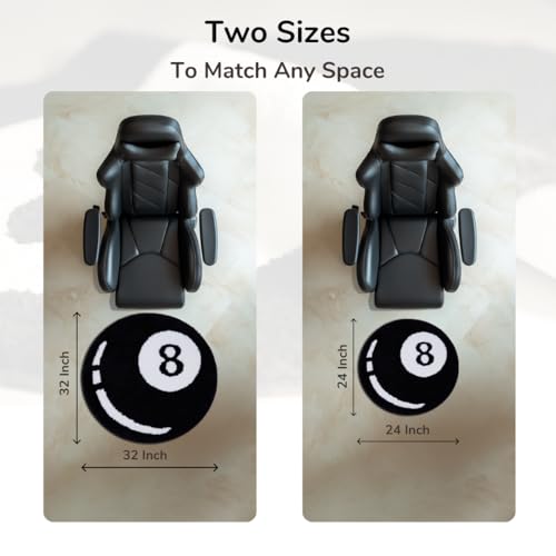 Tapete 8 Ball de 24 pulgadas blanco y negro estilo Hypebeast miniatura 4