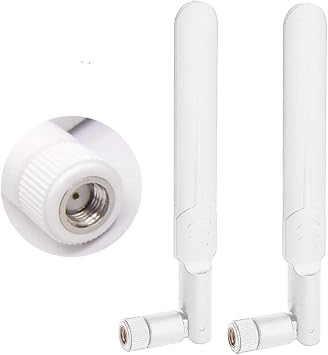 CORONIR Dual Band WiFi Antenna 2.4GHz 5GHz 5.8GHz 9dBi MIMO RP-SMA Male Antenna for WiFi Router Wireless Network Card USB Adapter Security IP Camera Video Surveillance Monitor-2Pack White