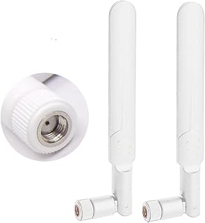 Dual Band WiFi Antenna 2.4GHz 5GHz 5.8GHz 9dBi MIMO RP-SMA Male Antenna for WiFi Router Wireless Network Card USB Adapter Security IP Camera Video Surveillance Monitor-2Pack White
