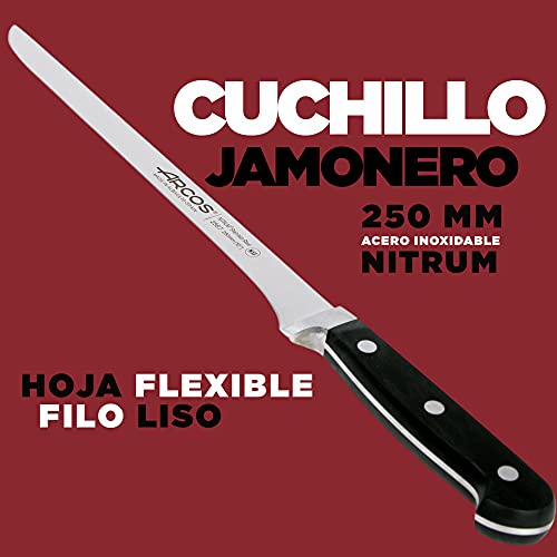 Miniatura 4 de Arcos Cuchillo Jamonero Cuchillo Deshuesador 2 Uds Set Cuchillos Jamoneros 250 Mm Y Cuchillo Deshuesador 140 Mm Jamonero Profesional Cuchillo Carnicero Profesional Eco