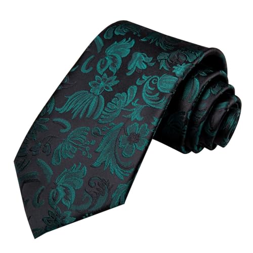 Image of Dubulle Mens Paisley Striped Tie Woven Necktie for Men and Handkerchief Cufflinks Set Wedding Formal Business