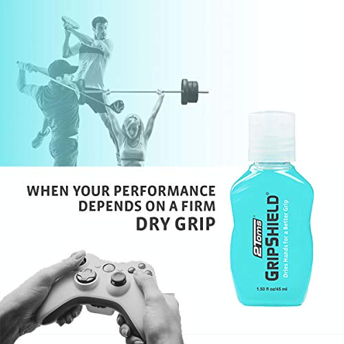 2Toms GripShield, Grip Enhancer That Keeps Hands Dry, 1.50 Ounce, 3 Bottle Pack