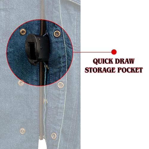 Milwaukee Leather MDM3013 Men's 'Brute' Concealed Snap Blue Denim V-Neck Side Lace Club Style Vest w/Hidden Zipper3