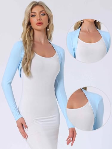 Image of Allegra K Elegant Shrugs for Women Long Sleeve Open Front Bolero Shrug