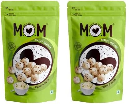 Image of MOM - Meal of the Moment, Roasted Cream N Onion Makhana, 52g | Gluten Free | Anti Oxidants | MSG Free | Zero Trans Fat | No added Preservatives and No Artificial Flavours (Pack of 2)
